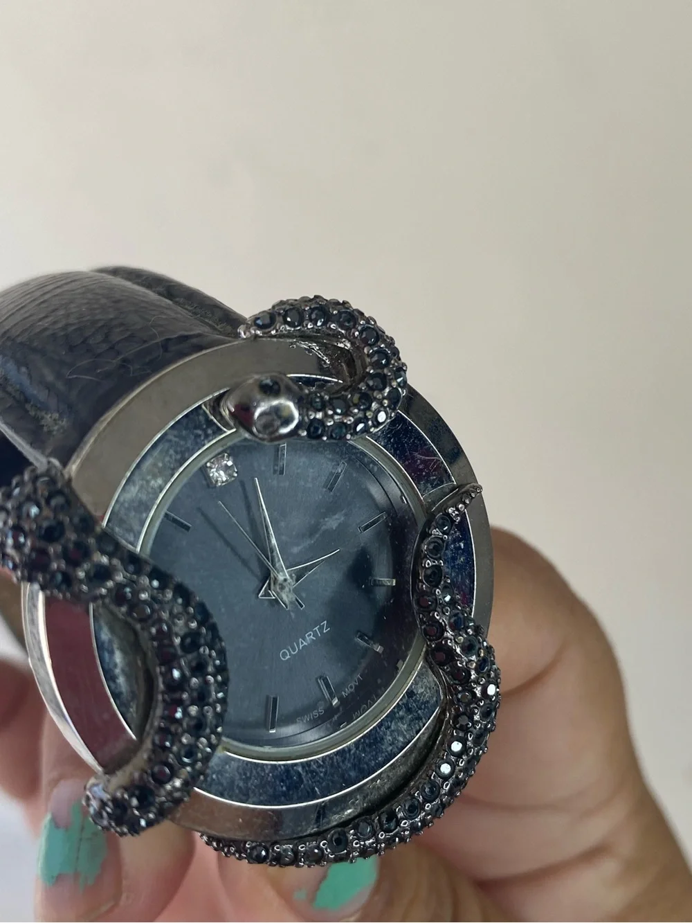 Adrienne Couture Limited Edition Snake Serpent Crystal Watch Goth Whimsigoth